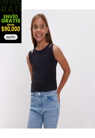 Camiseta Para Niña Manga Sisa Color Negro Marca Ostu #90090173 Ostu