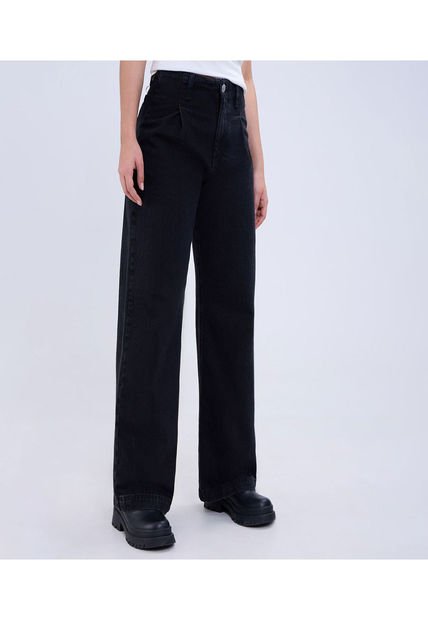 Jean Para Mujer Wide-Leg Minimal Color Negro Marca Ostu #40160479