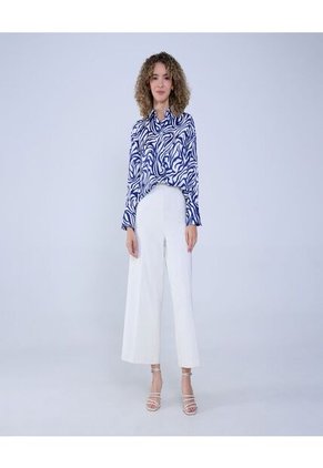 Camisa Para Mujer Manga Larga Color Azul Rey Marca Ostu #40010261