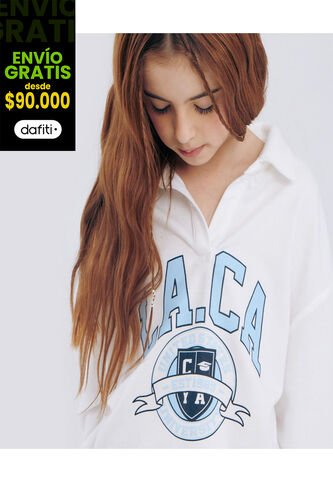 Buzo Para Niña Cuello Redondo Color Blanco Marca Ostu #90060074 Ostu