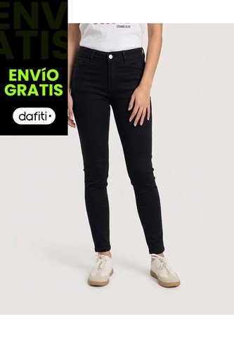 Jean Push Up Dark Fit  Para Mujer Negro Ostu Ostu