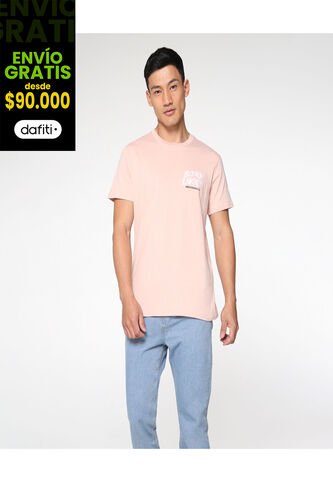 Camiseta Para Hombre Manga Corta Color Rosado  Marca Ostu #60090842 Ostu