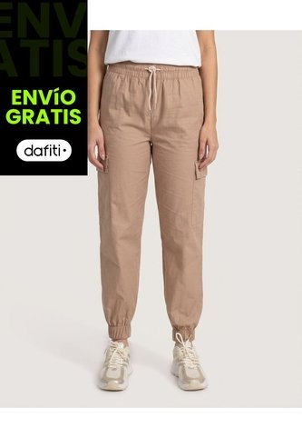 Pantalón Tipo Cargo  Para Mujer Café Ostu Ostu