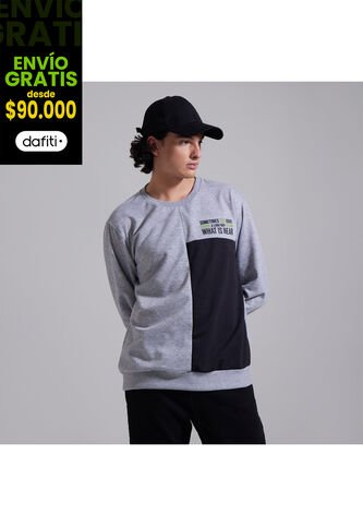 Buzo Para Hombre Cuello Redondo Color Gris  Marca Ostu #60060252 Ostu