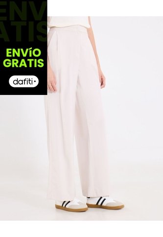 Pantalón Con Prenses  Para Mujer Beige Ostu Ostu