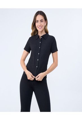Blusa Para Mujer Manga Corta Color Negro Marca Ostu #40121128