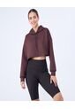Crop Top Para Mujer Hoodie Color Café  Marca Ostu #40060414 de Ostu