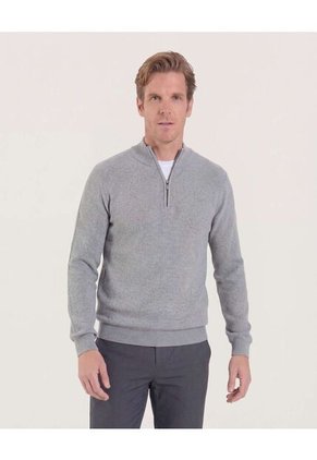 Saco Para Hombre Cuello Alto O Cuello Tortuga Color Gris Marca Ostu #60330037