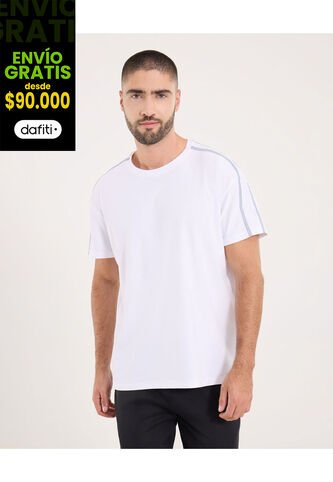 Camiseta  Para Hombre Manga Corta Cuello Redondo Color Blanco Marca Ostu #60091801 Ostu