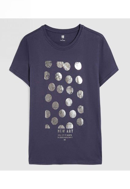 Camiseta Para Mujer Manga Corta Color Azul Oscuro Marca Ostu #40092250