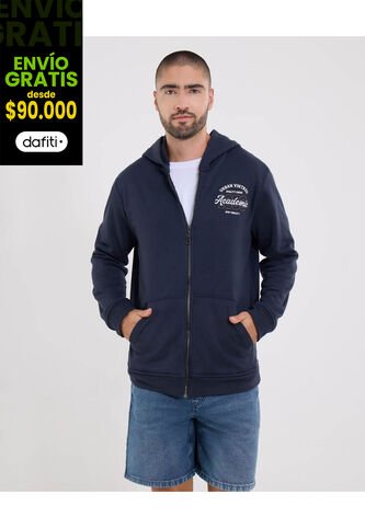 Buzo  Para Hombre Zipper Color Azul Marca Ostu #60060607 Ostu