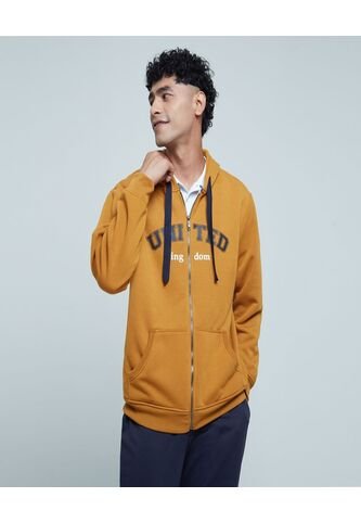 Buzo Para Hombre Zipper Color Amarillo  Marca Ostu #60060304 Ostu