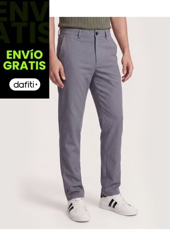 Pantalón Formal Essential  Para Hombre Gris Ostu Ostu