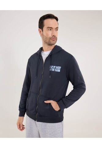 Buzo Para Hombre Zipper Color Azul Oscuro Marca Ostu #60060502 Ostu