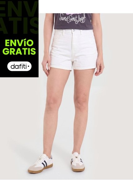 Short Mom Clean Style  Para Mujer Blanco Ostu