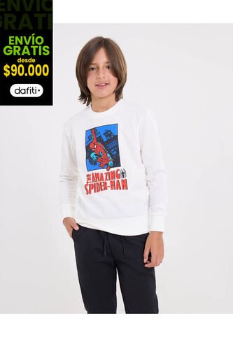 Buzo  Infantil Niño Cuello Redondo Color Crema Marca Ostu #80060197 Ostu