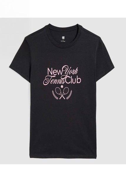 Camiseta Para Mujer Manga Corta Color Negro Marca Ostu #40092342