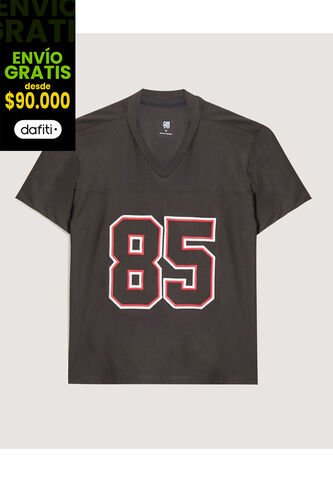 Camiseta  Infantil Niño Manga Corta Cuello V Color Negro Marca Ostu #80090278 Ostu