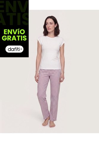 Pijama Relax Check Mood  Para Mujer Rosa Ostu Ostu