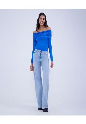 Jean Para Mujer Wide-Leg Color Azul Claro Marca Ostu #40160476