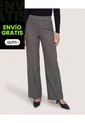 Pantalón Recto Estampado  Para Mujer Negro Ostu de Ostu