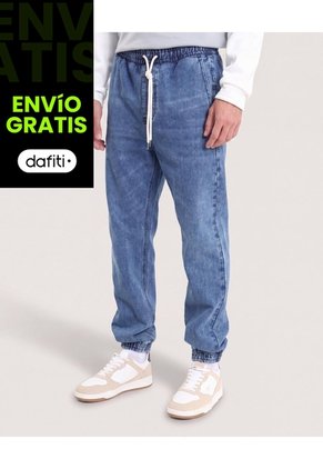 Jean Jogger Relax Fit Para Hombre Azul Ostu