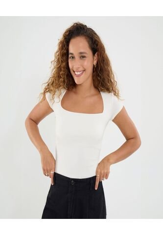 Body Para Mujer Manga Corta Color Crema Marca Ostu #40200175 Ostu