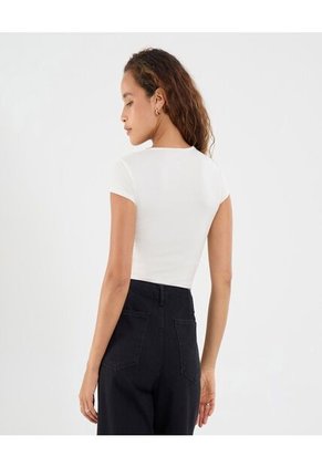 Body Para Mujer Manga Corta Color Crema Marca Ostu #40200175