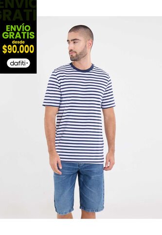 Camiseta  Para Hombre Manga Corta Cuello Redondo Color Blanco Marca Ostu #60091812 Ostu