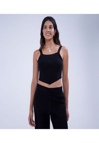 Top Para Mujer Top Color Negro Marca Ostu #40220335 Ostu