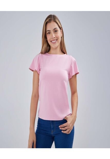 Camiseta Para Mujer Manga Corta Color Rosado  Marca Ostu #40092119