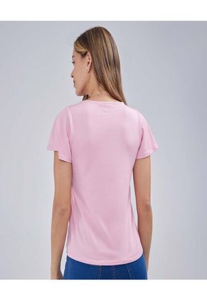 Camiseta Para Mujer Manga Corta Color Rosado Marca Ostu #40092119