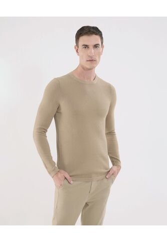 Saco Para Hombre Cuello Redondo Color Beige Marca Ostu #60330033 Ostu