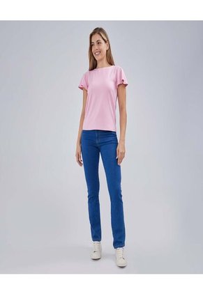 Camiseta Para Mujer Manga Corta Color Rosado Marca Ostu #40092119