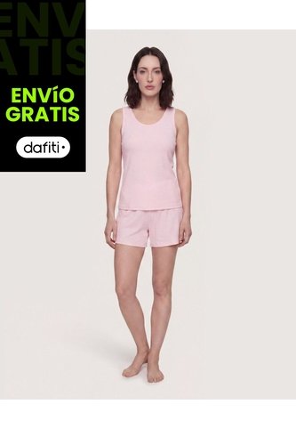 Pijama Textura Comfort  Para Mujer Rosado Ostu Ostu