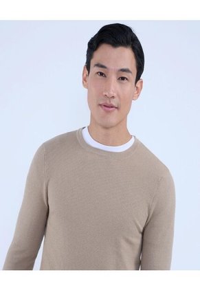 Saco Para Hombre Cuello Redondo Color Beige Marca Ostu #60330033