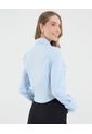 Camisa Para Mujer Manga Larga Color Celeste Marca Ostu #40010310 de Ostu