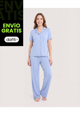 Pijama Resort Relax  Para Mujer Azul Ostu Ostu