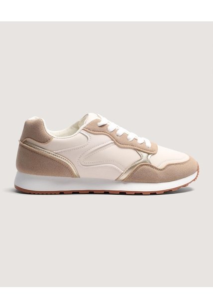 Tenis Casuales  Para Mujer Beige Ostu