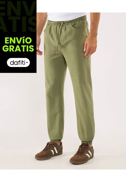 Jean Tipo Jogger  Para Hombre Verde Ostu