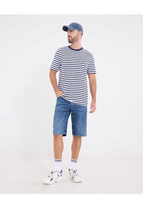 Camiseta  Para Hombre Manga Corta Cuello Redondo Color Blanco Marca Ostu #60091812