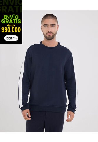 Buzo  Para Hombre Cuello Redondo Color Azul Marca Ostu #60060605 Ostu