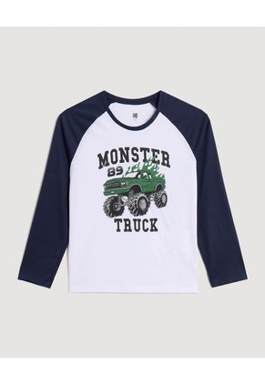 Pijama Monster Truck Para Niño  Infantil Niño Blanco Ostu