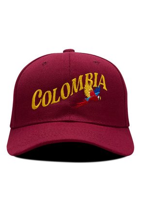 Gorra DJ Caps Souvenir Colombia Guacamaya Vinotinto