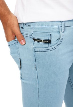 Jeans Tipo Skinny Licrados Para Hombre OutFit Azul Claro