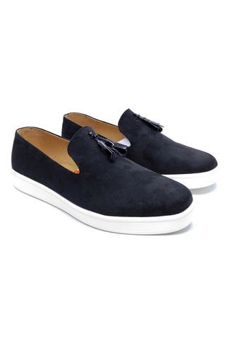 Loafer Deportivo Para Hombre Borlas Gamuza Negro Outfit Outfit Colombia