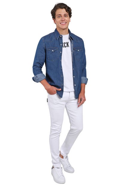 Jeans Tipo Skinny Licrados Hombre OutFit Blanco - Compra Ahora Dafiti Colombia