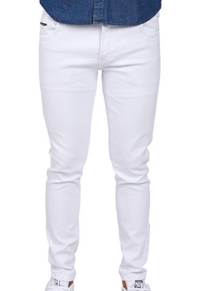 Jeans Tipo Skinny Licrados Para Hombre OutFit Blanco