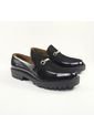 Zapato Loafer Negro Outfit Florencia Gamuza Y Charol de Outfit Colombia