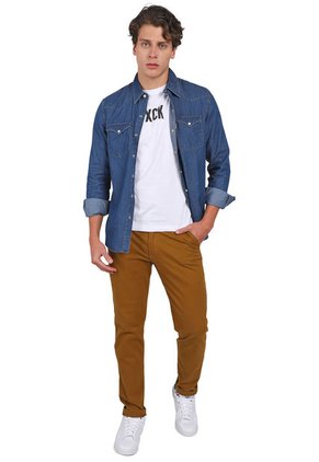 Pantalón En Dril Para Hombre OutFit Mostaza